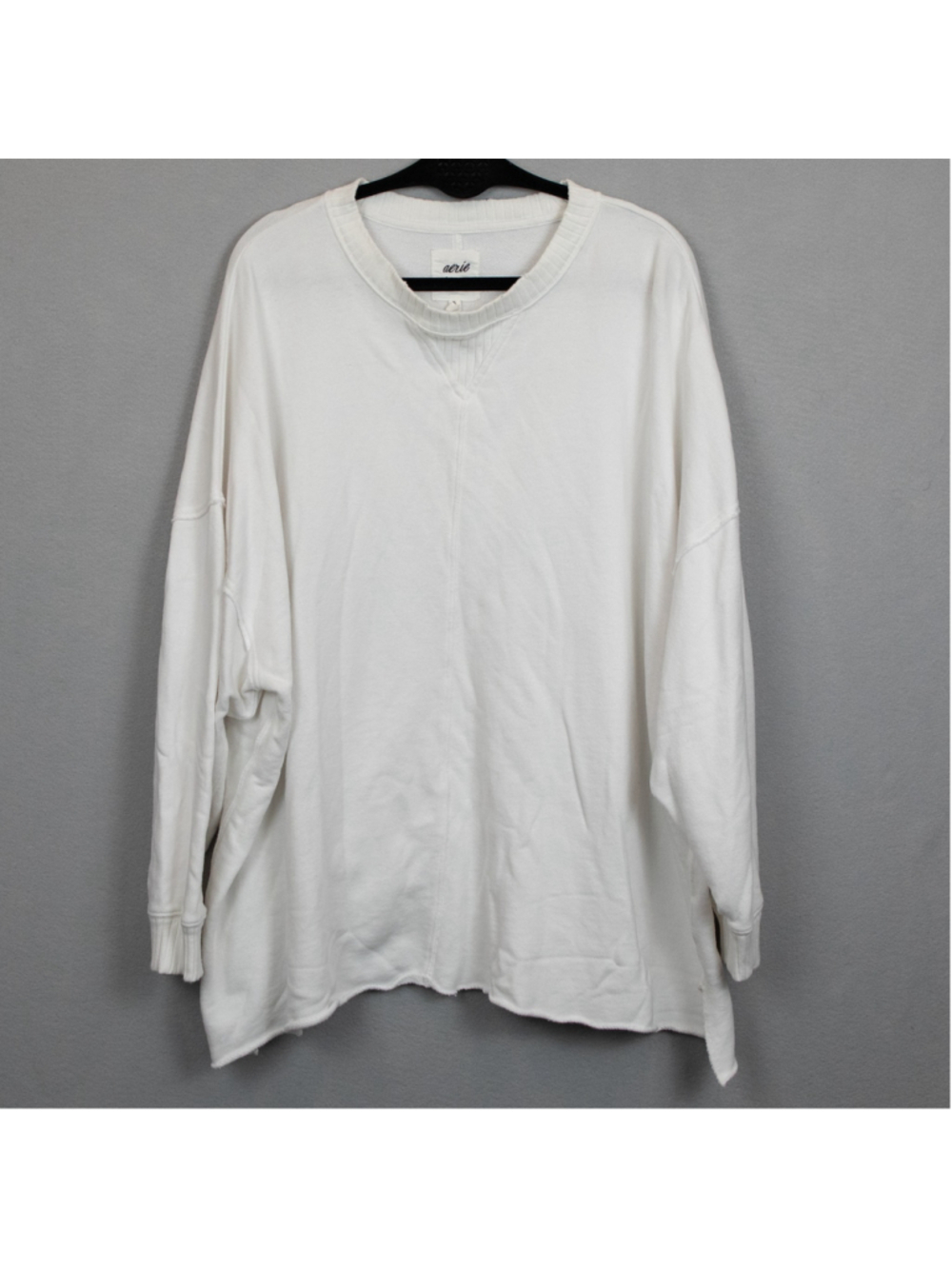 Aerie white crewneck relaxed fit sweatshirt-XL